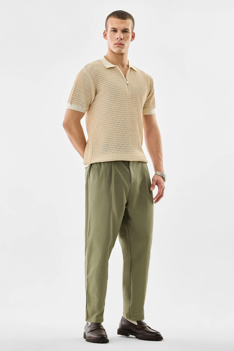 سنيتش بنطلون واسع زيتوني